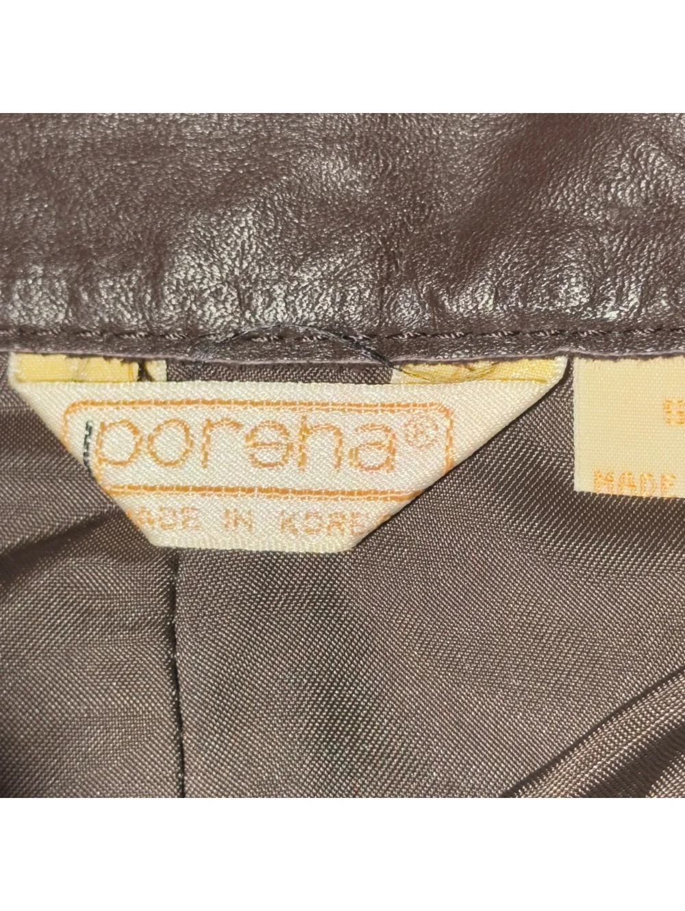 Vintage Porena Brown Leather Pants Made in Korea